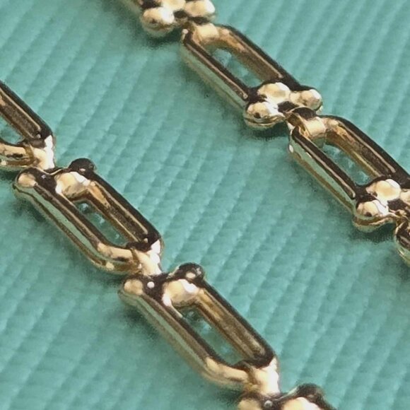 18k bracelet - flat hardware style real gold - Picture 3 of 14